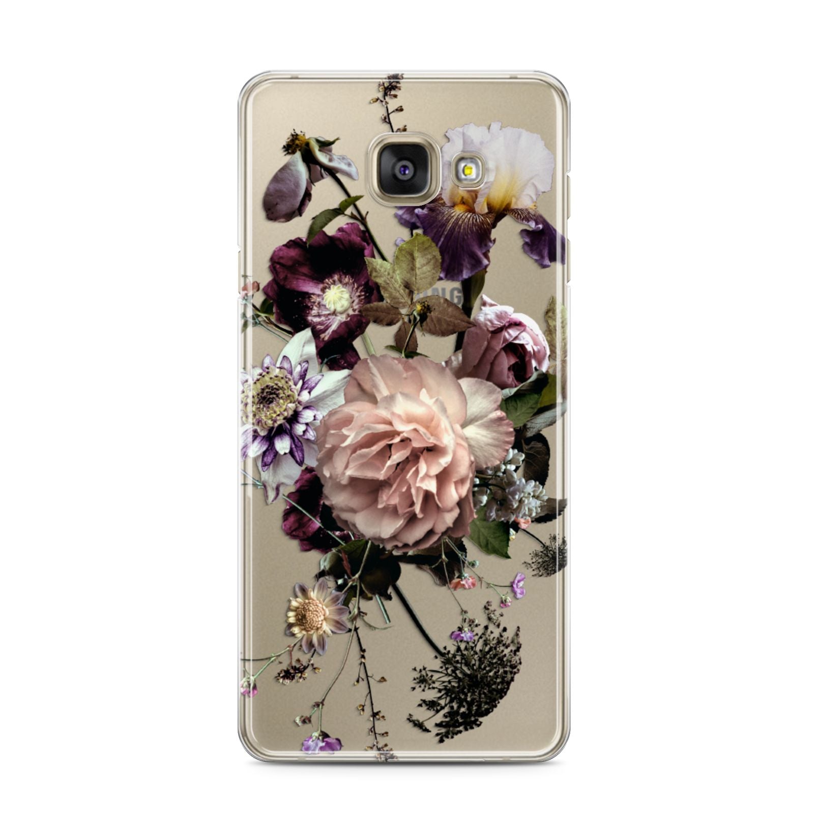 Vintage Flowers Samsung Galaxy A3 2016 Case on gold phone