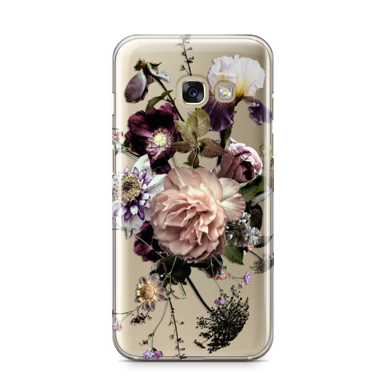 Vintage Flowers Samsung Galaxy A3 2017 Case on gold phone