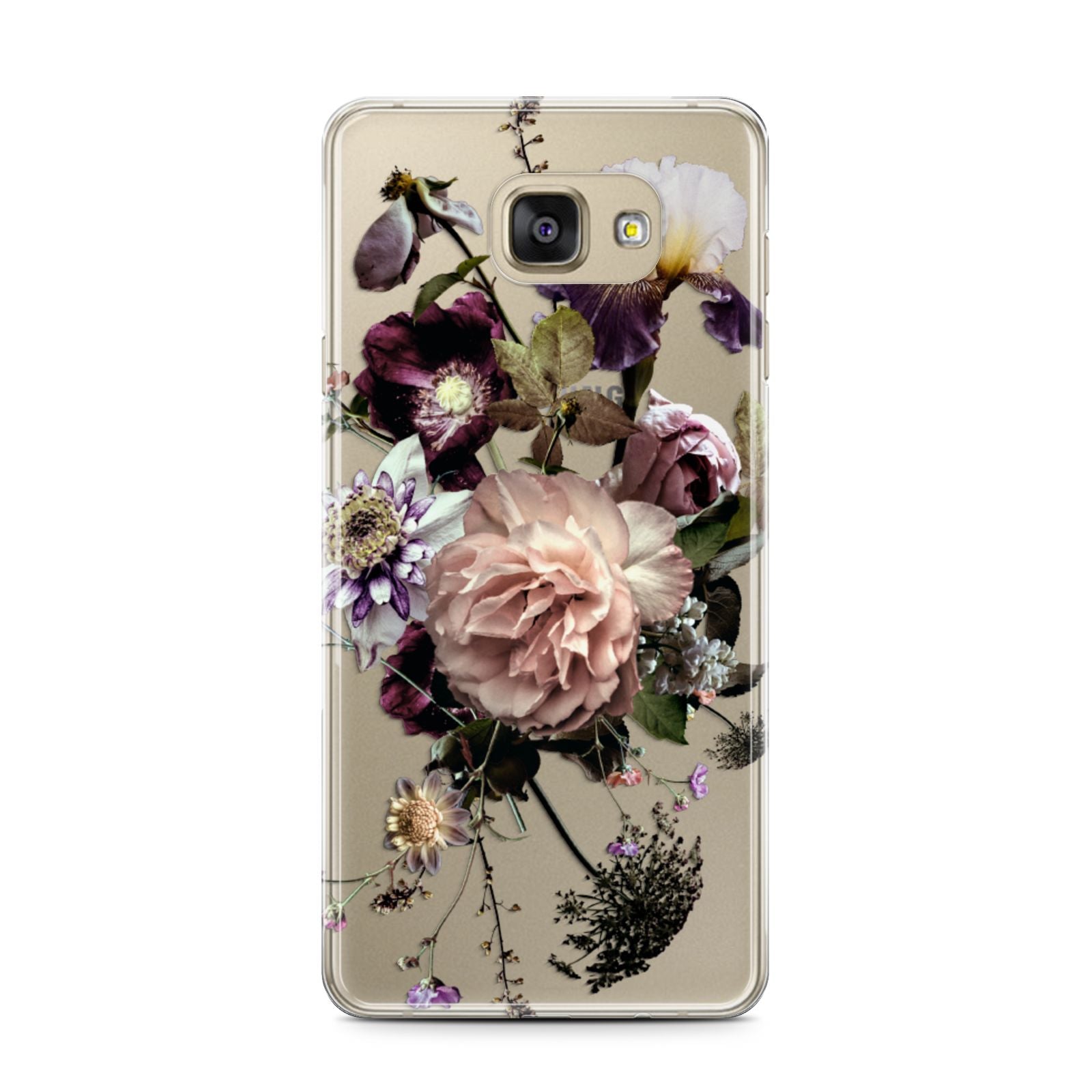 Vintage Flowers Samsung Galaxy A7 2016 Case on gold phone