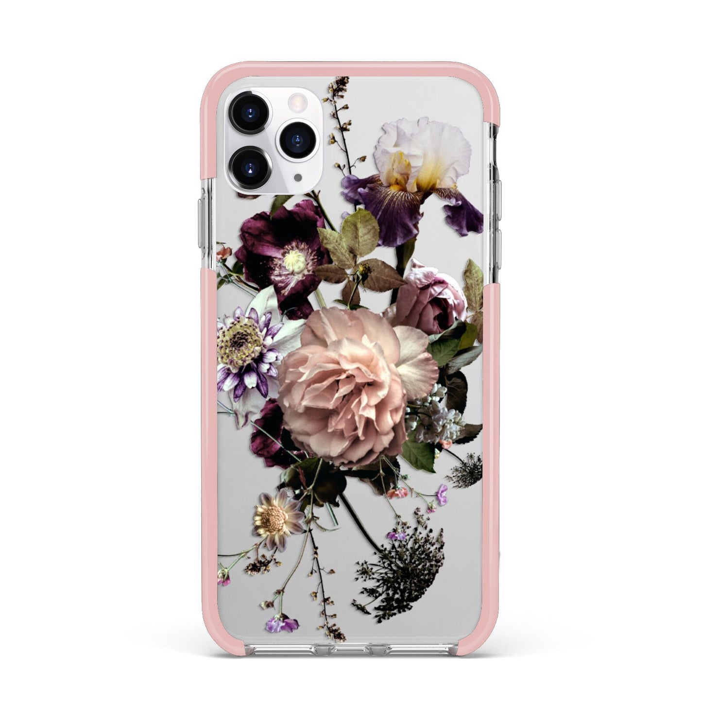 Vintage Flowers iPhone 11 Pro Max Impact Pink Edge Case