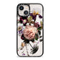Vintage Flowers iPhone 13 Black Impact Case on Silver phone