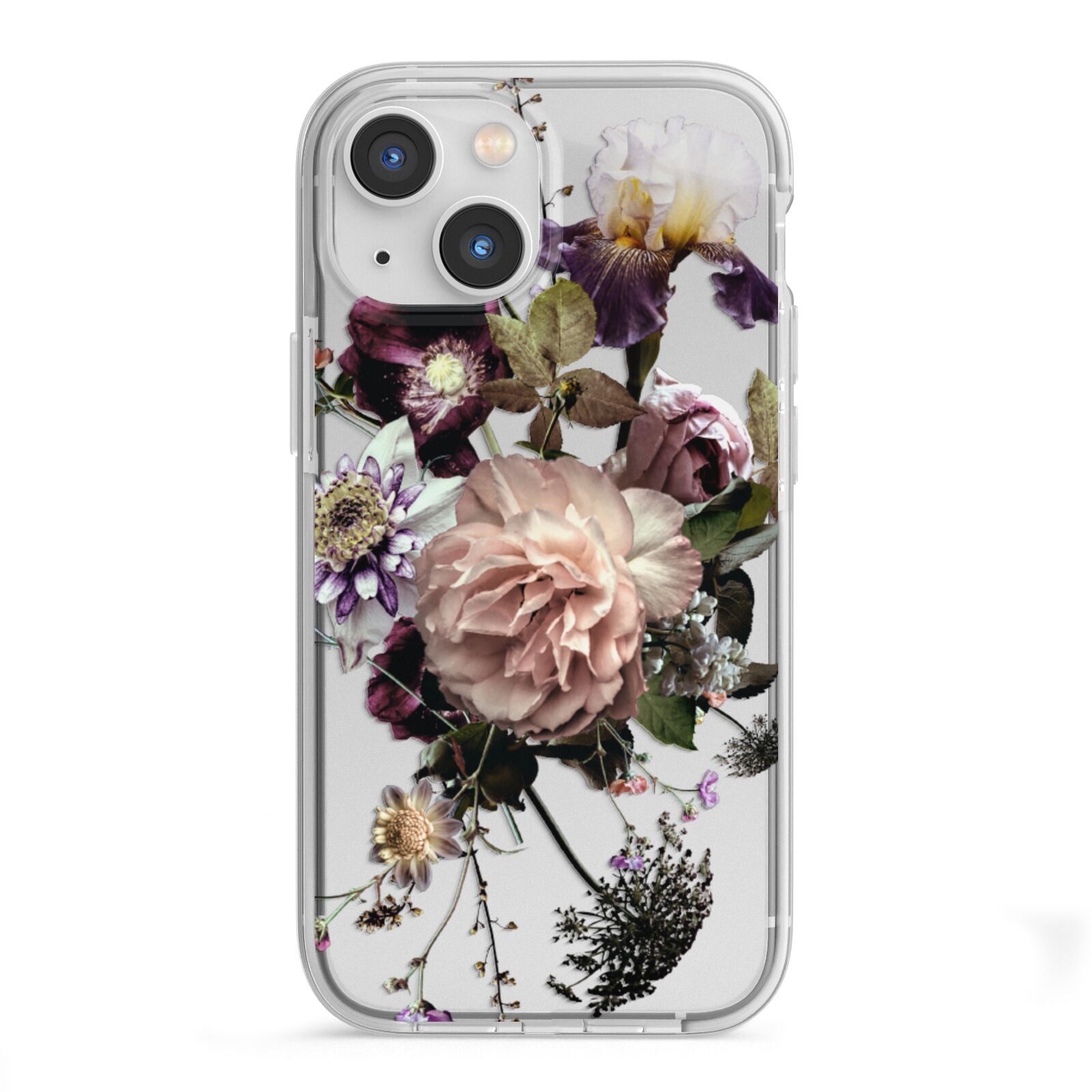 Vintage Flowers iPhone 13 Mini TPU Impact Case with White Edges