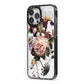 Vintage Flowers iPhone 13 Pro Max Black Impact Case Side Angle on Silver phone
