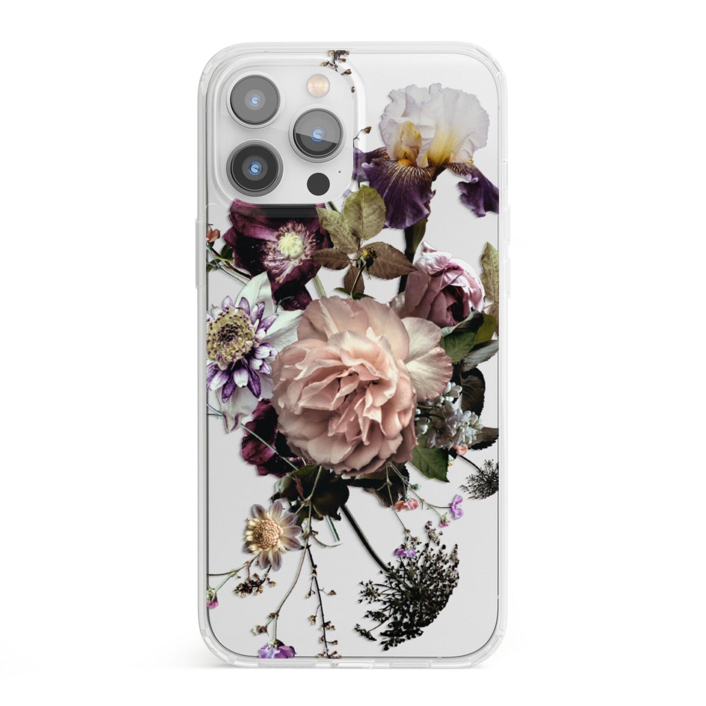 Vintage Flowers iPhone 13 Pro Max Clear Bumper Case