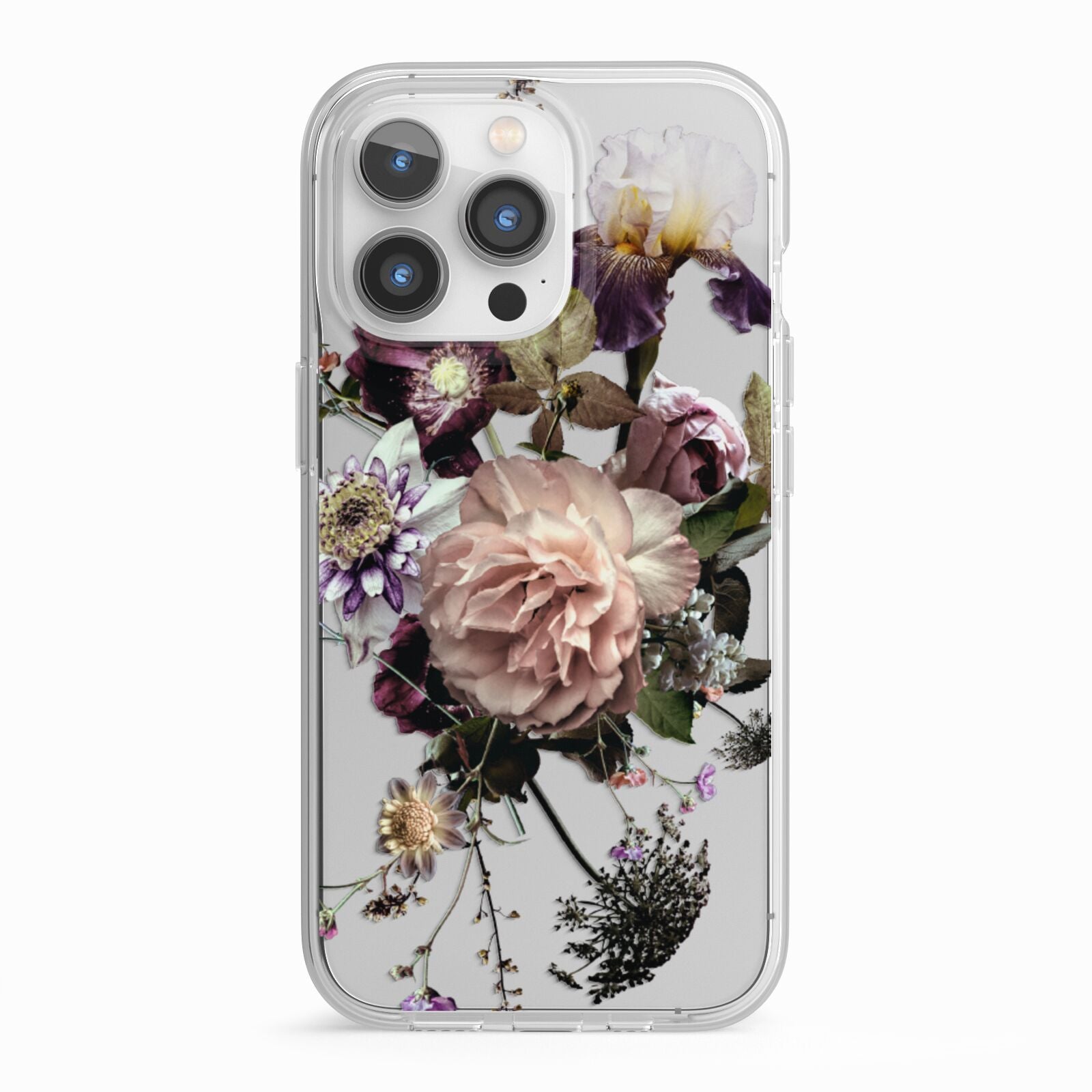 Vintage Flowers iPhone 13 Pro TPU Impact Case with White Edges