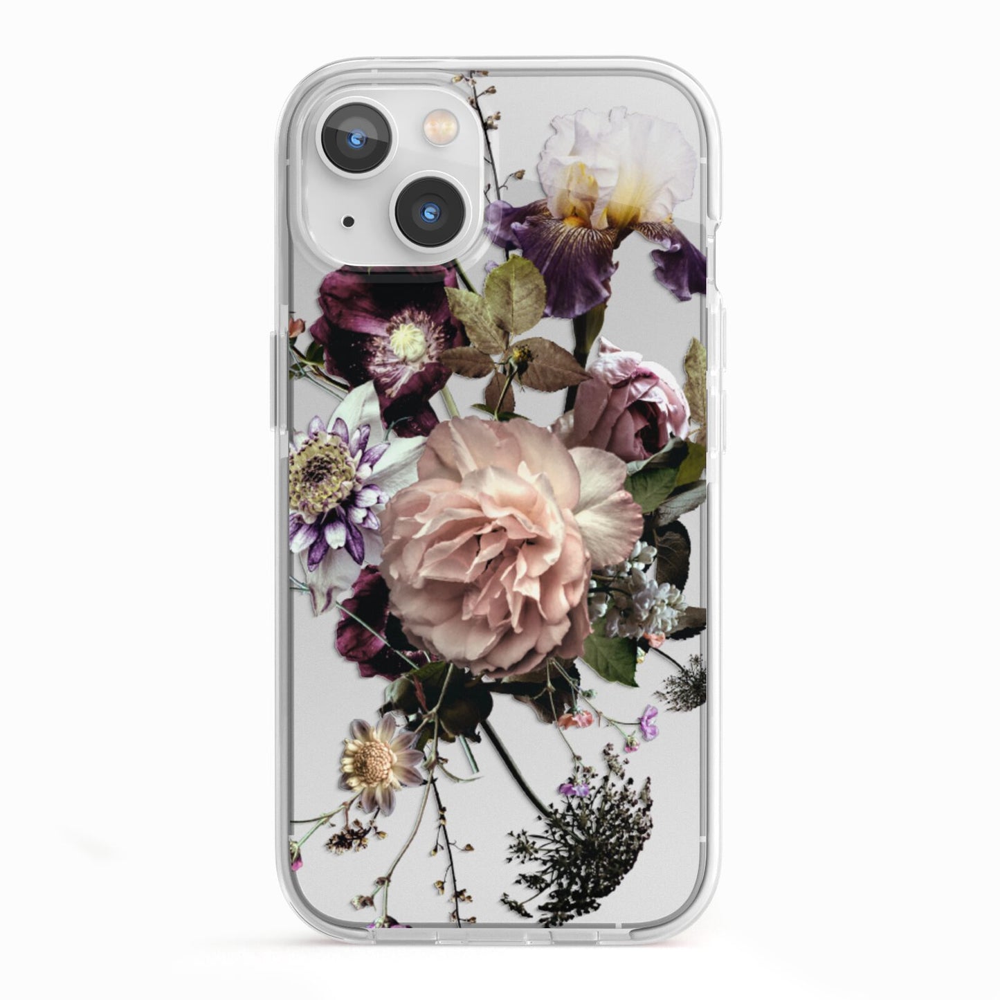 Vintage Flowers iPhone 13 TPU Impact Case with White Edges