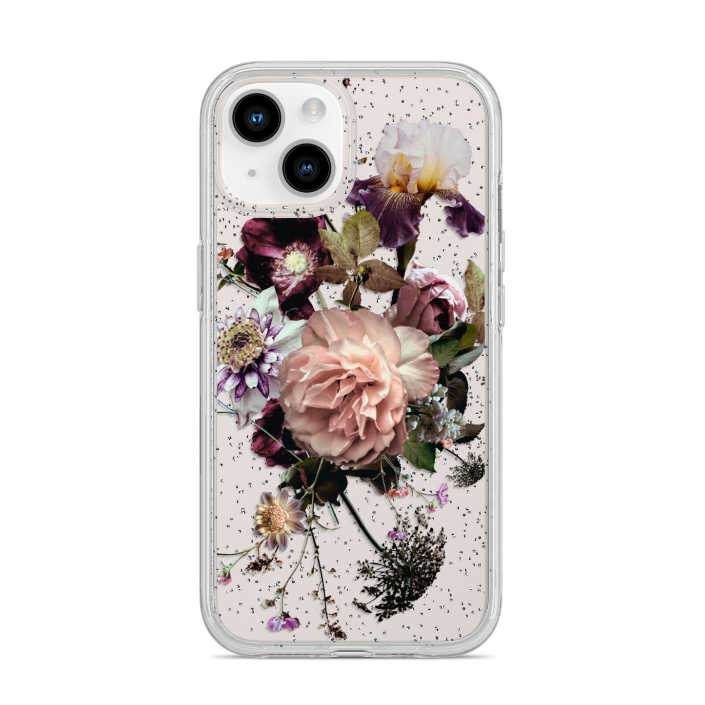 Vintage Flowers iPhone 14 Glitter Tough Case Starlight