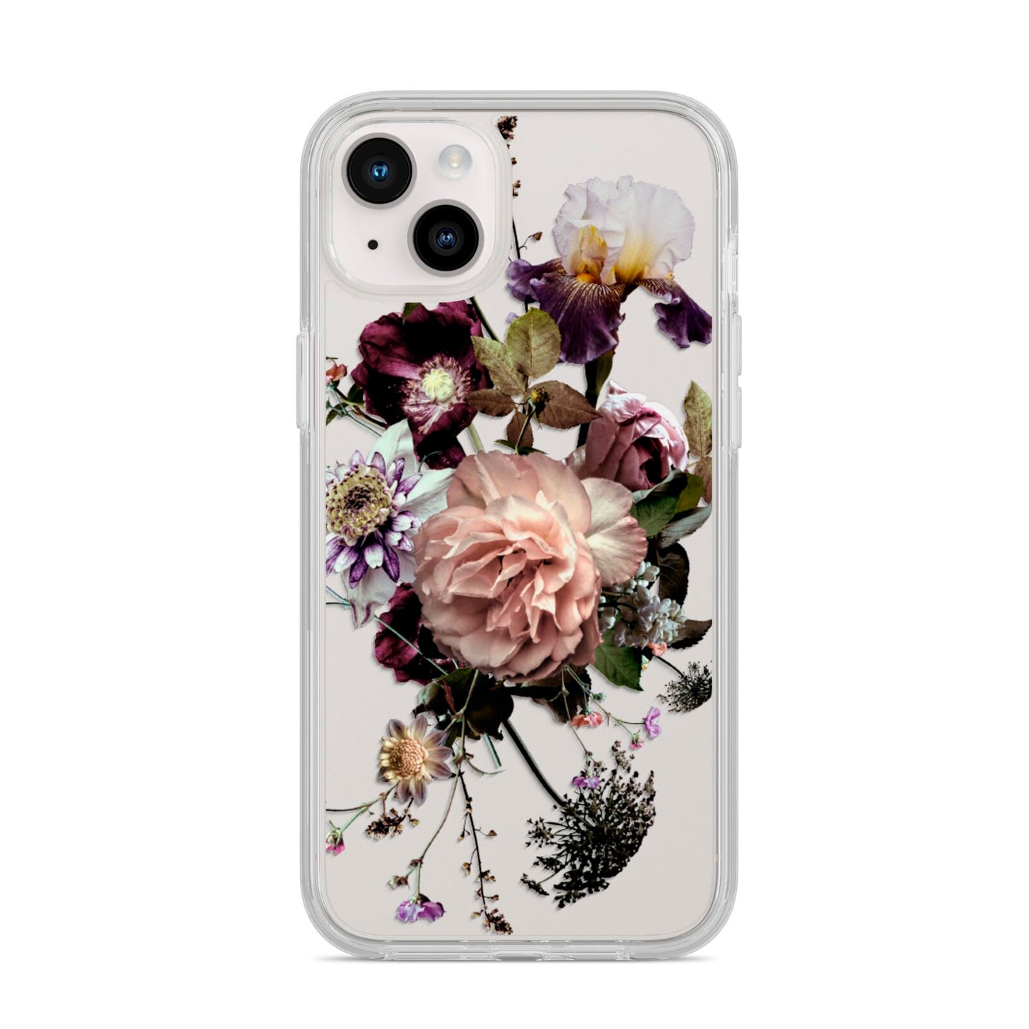 Vintage Flowers iPhone 14 Plus Clear Tough Case Starlight
