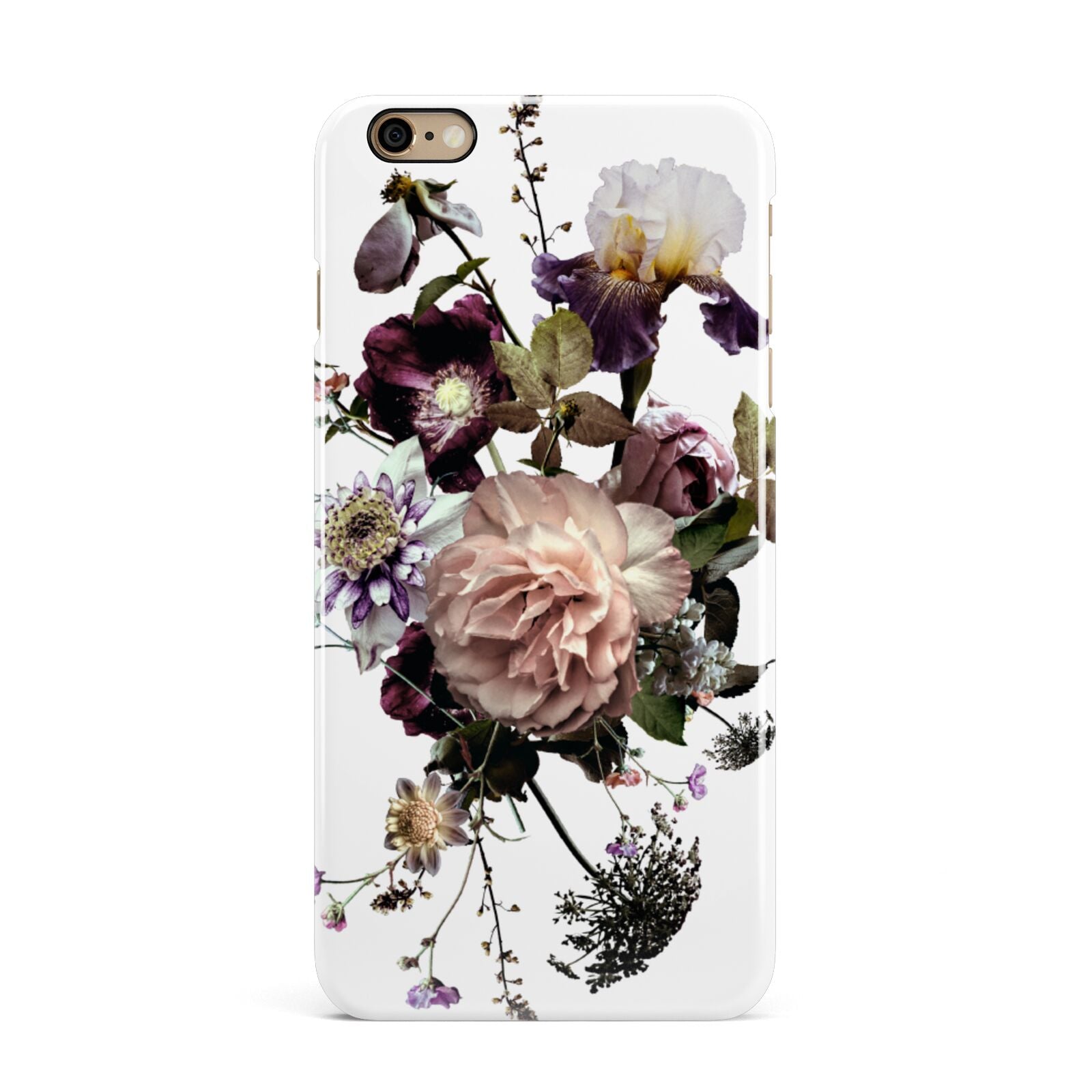 Vintage Flowers iPhone 6 Plus 3D Snap Case on Gold Phone