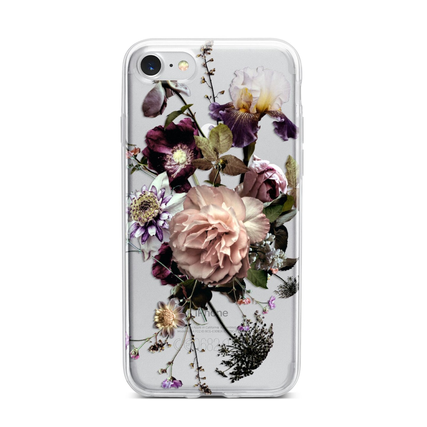 Vintage Flowers iPhone 7 Bumper Case on Silver iPhone
