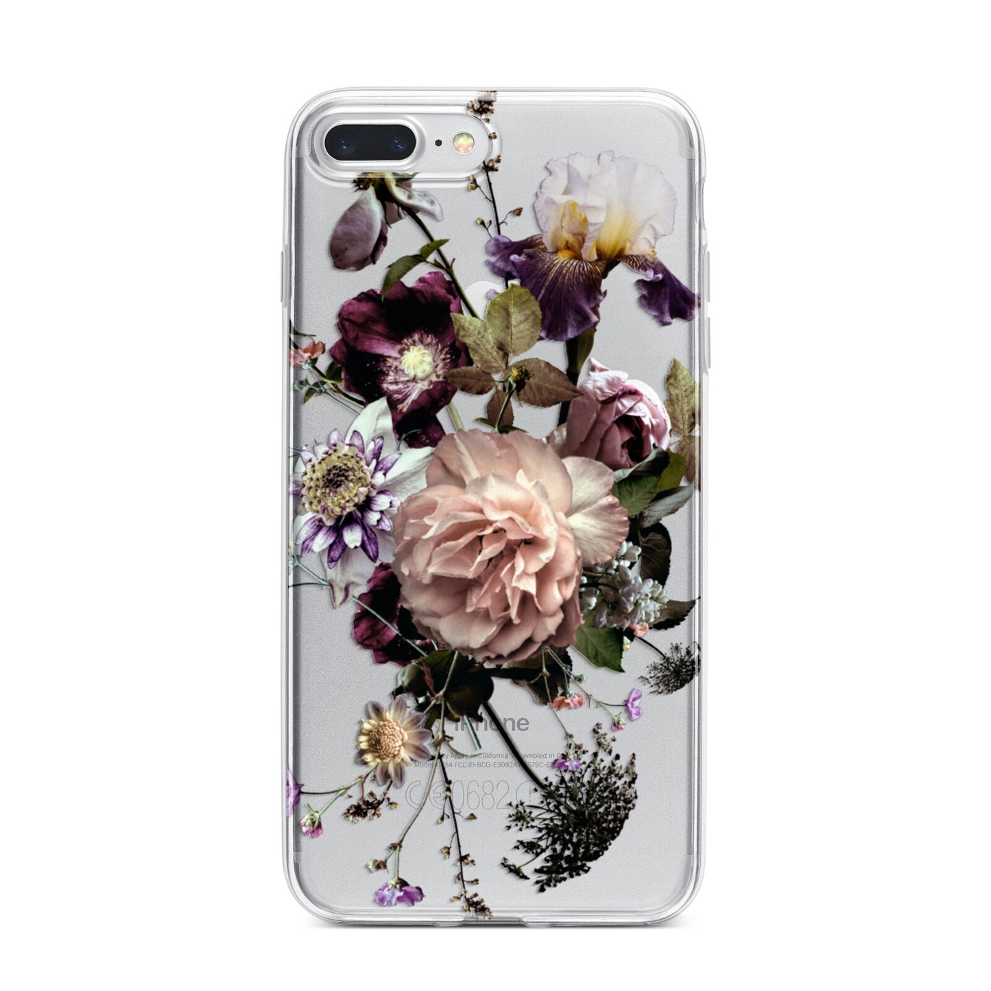 Vintage Flowers iPhone 7 Plus Bumper Case on Silver iPhone