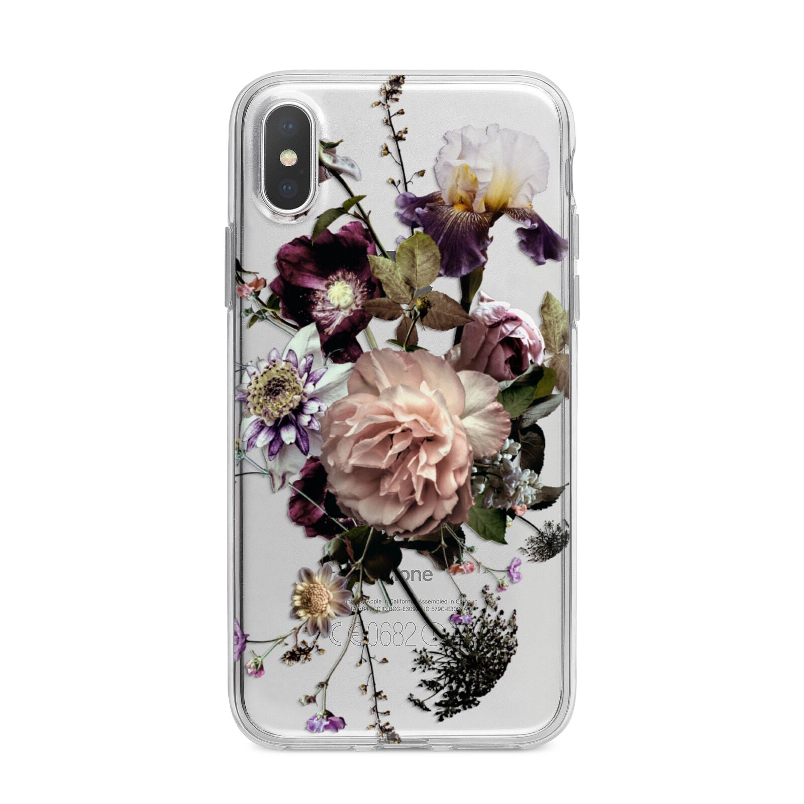 Vintage Flowers iPhone X Bumper Case on Silver iPhone Alternative Image 1