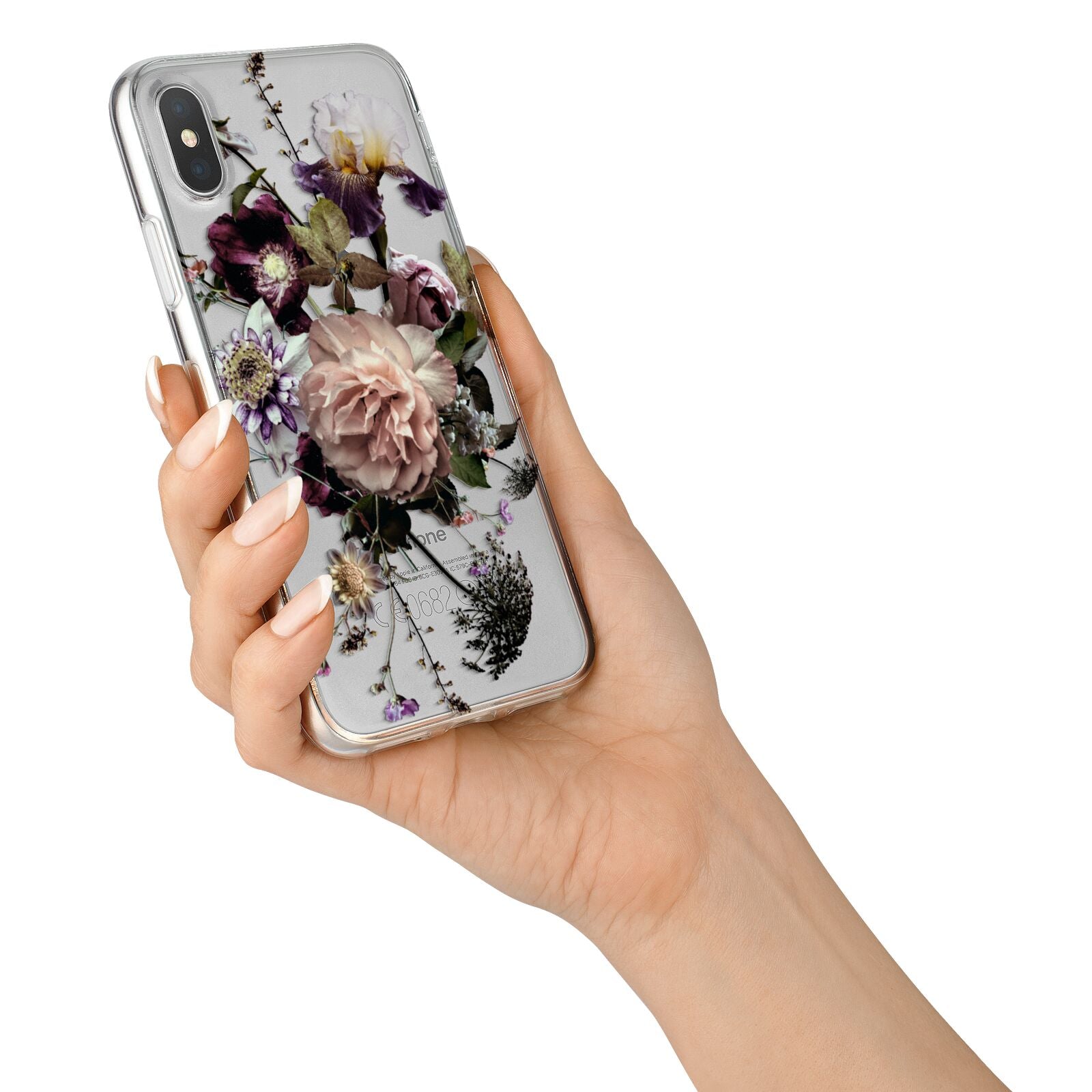 Vintage Flowers iPhone X Bumper Case on Silver iPhone Alternative Image 2
