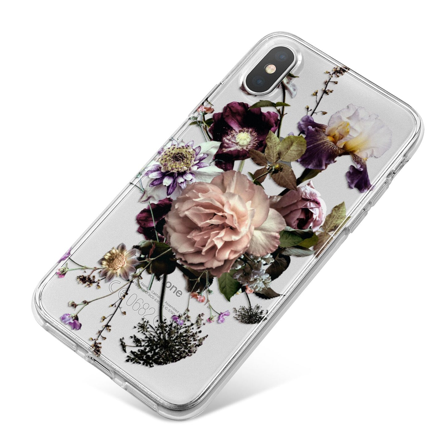 Vintage Flowers iPhone X Bumper Case on Silver iPhone