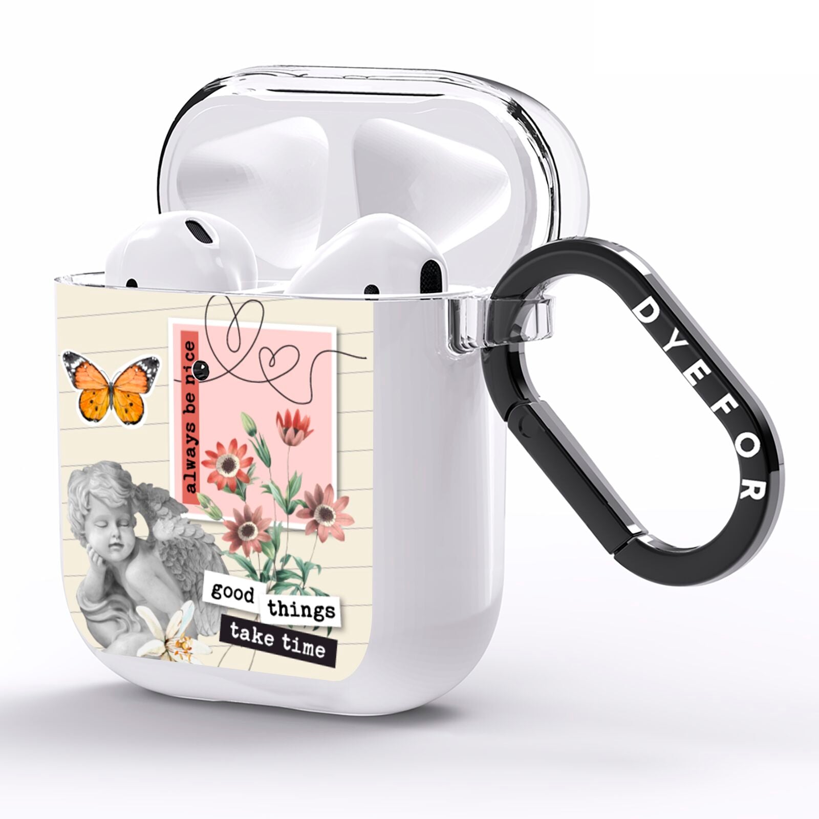 Vintage Love Collage AirPods Clear Case Side Image