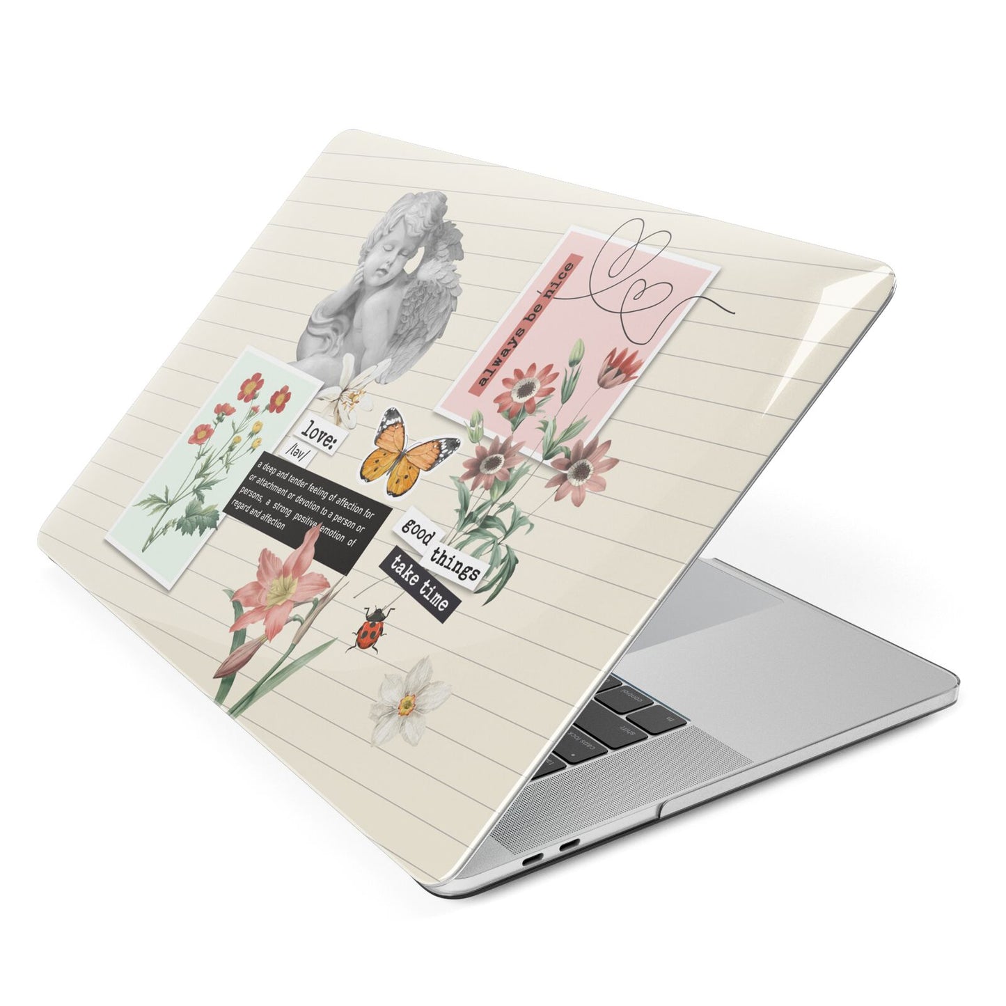 Vintage Love Collage Apple MacBook Case Side View