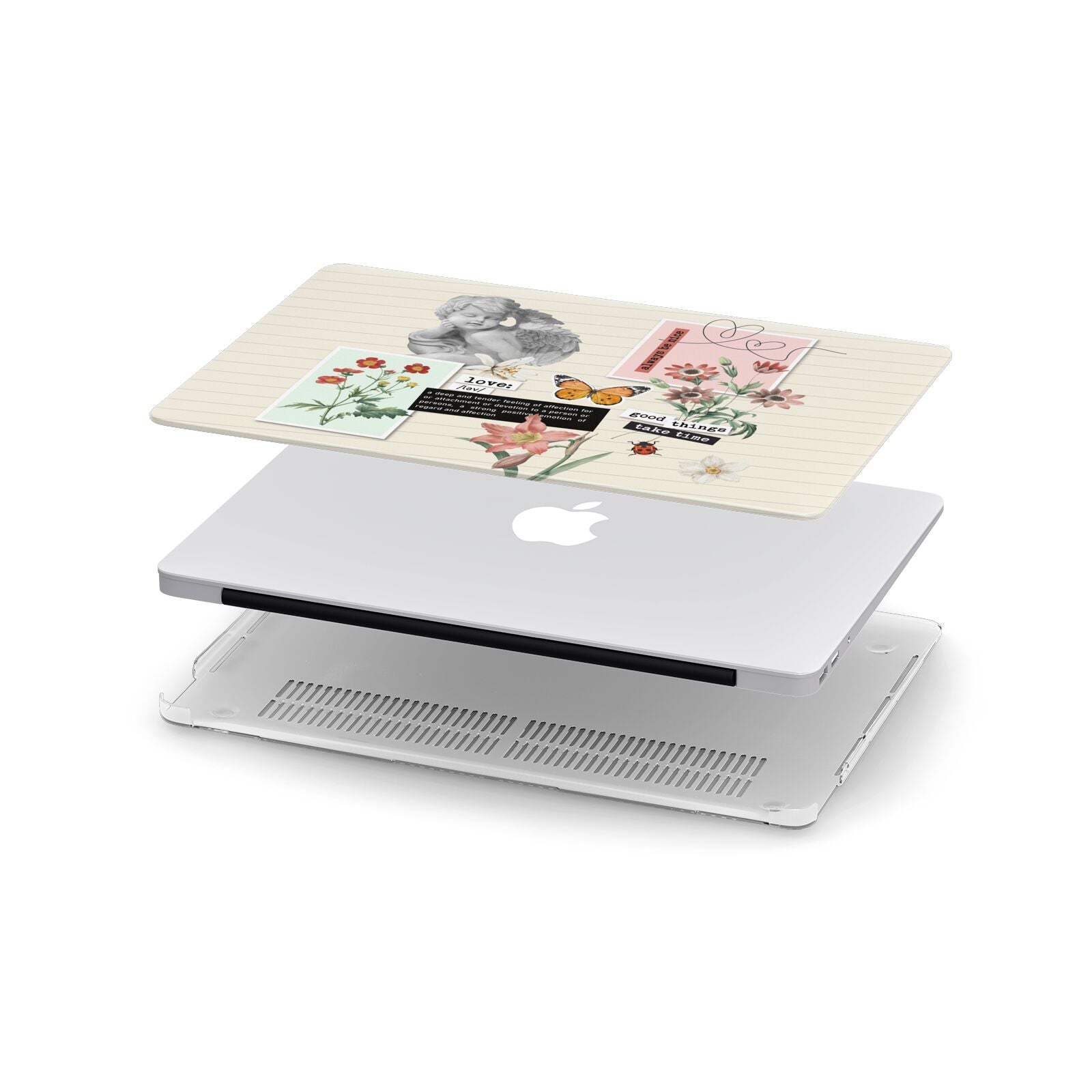 Vintage Love Collage Apple MacBook Case in Detail