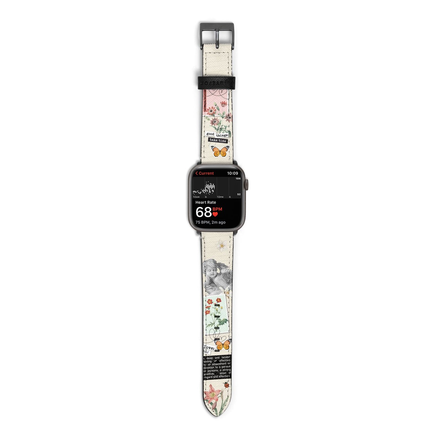 Vintage Love Collage Apple Watch Strap Size 38mm with Space Grey Hardware