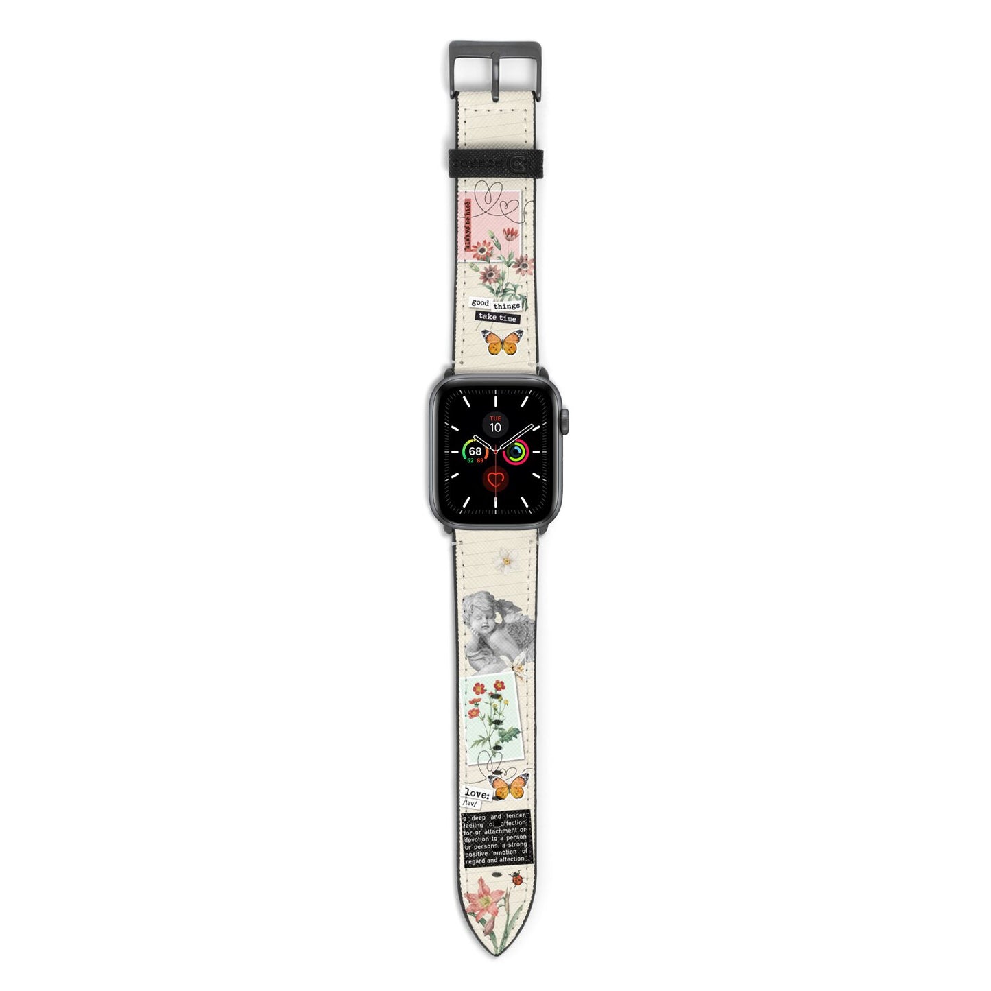 Vintage Love Collage Apple Watch Strap with Space Grey Hardware