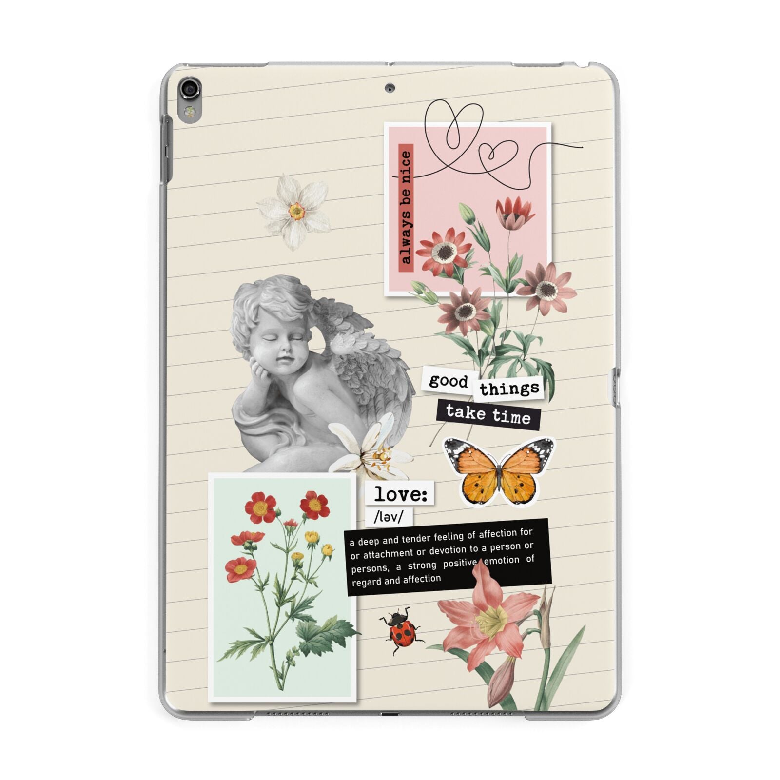Vintage Love Collage Apple iPad Grey Case
