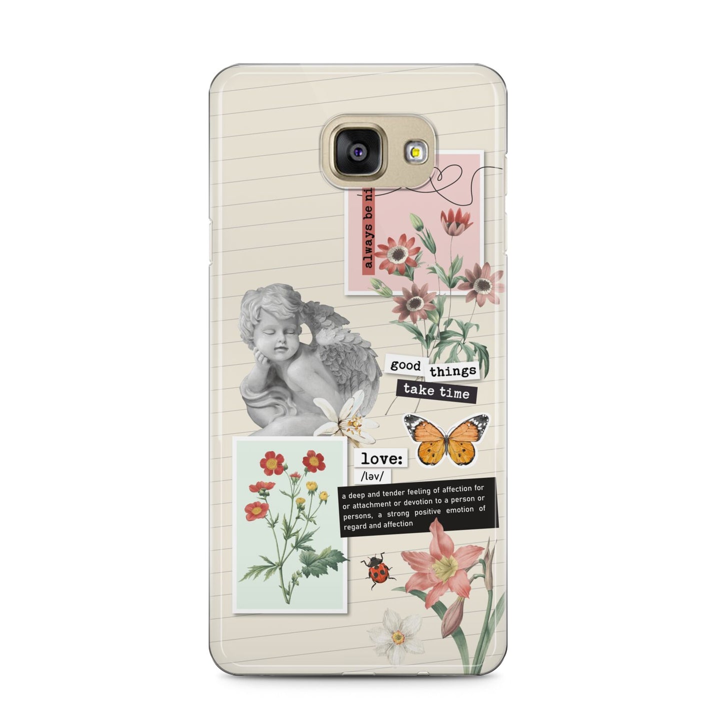 Vintage Love Collage Samsung Galaxy A5 2016 Case on gold phone