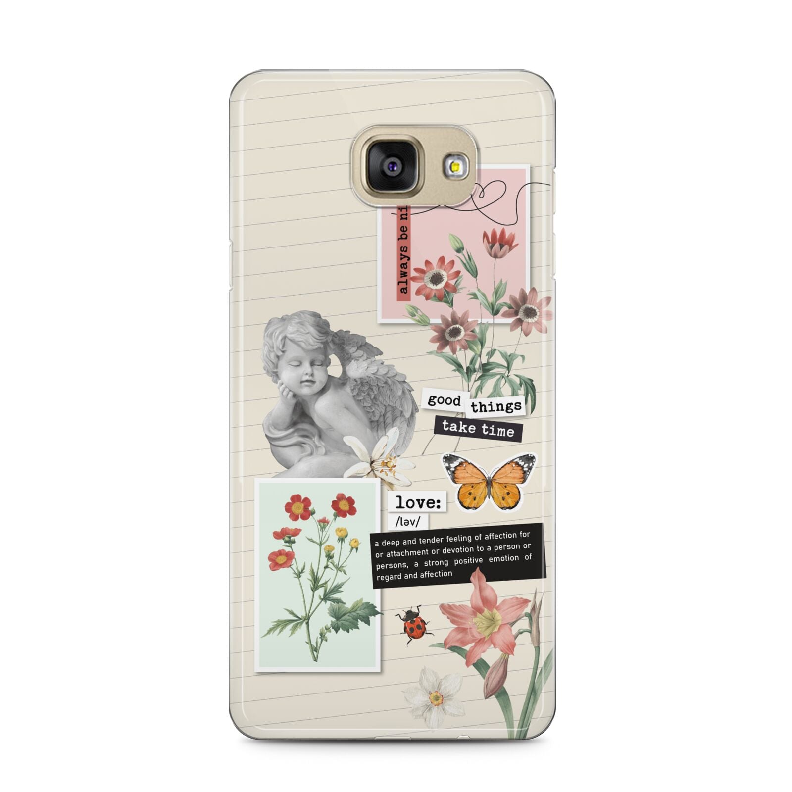 Vintage Love Collage Samsung Galaxy A5 2016 Case on gold phone