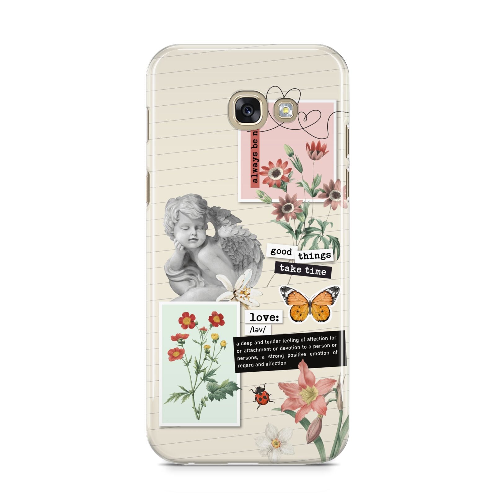 Vintage Love Collage Samsung Galaxy A5 2017 Case on gold phone