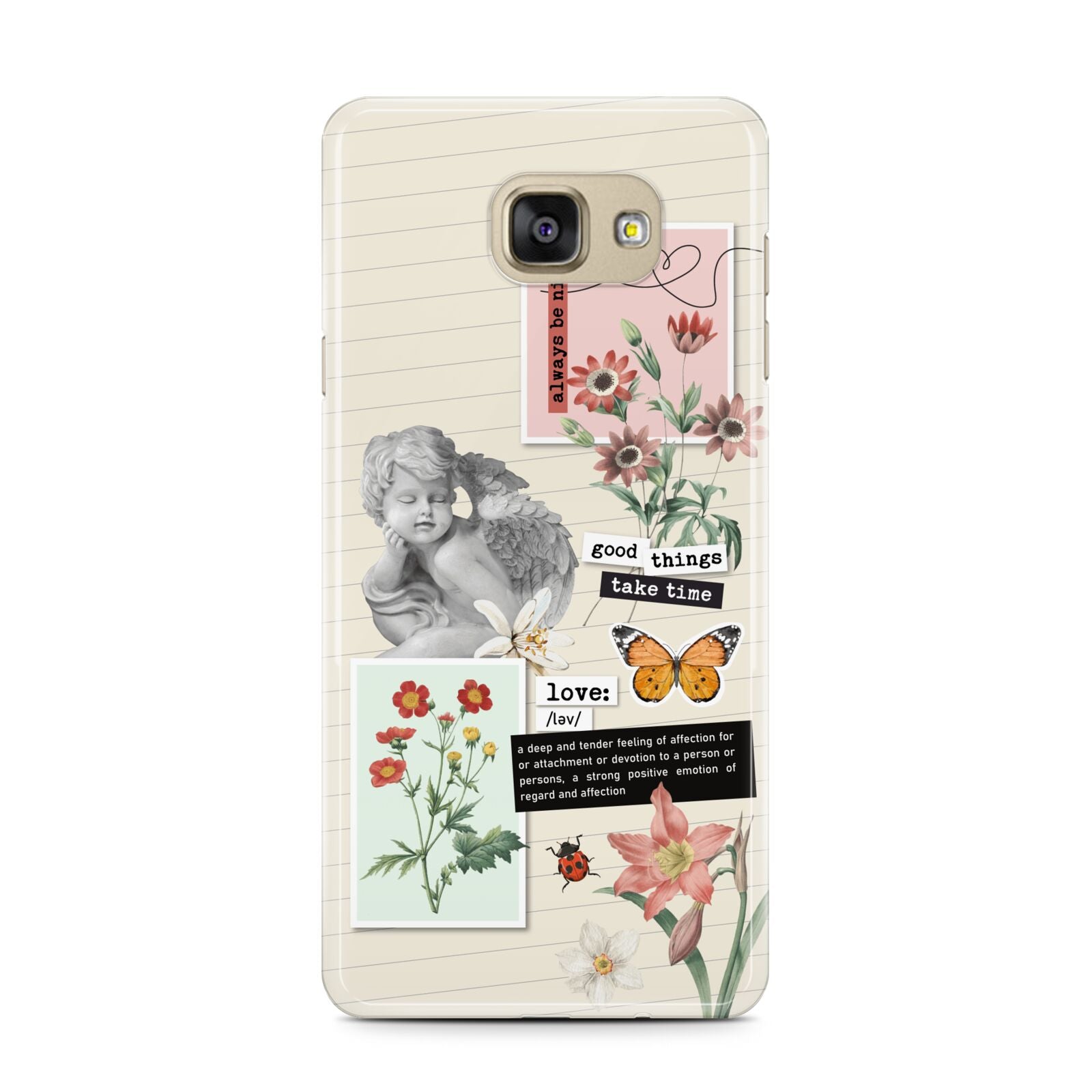 Vintage Love Collage Samsung Galaxy A7 2016 Case on gold phone