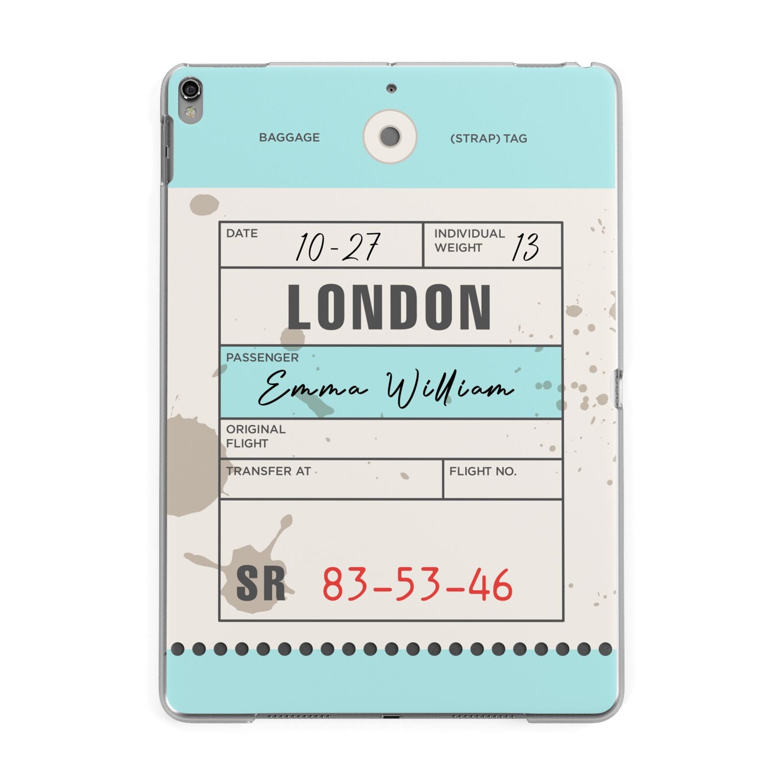 Vintage Luggage Tag Apple iPad Grey Case