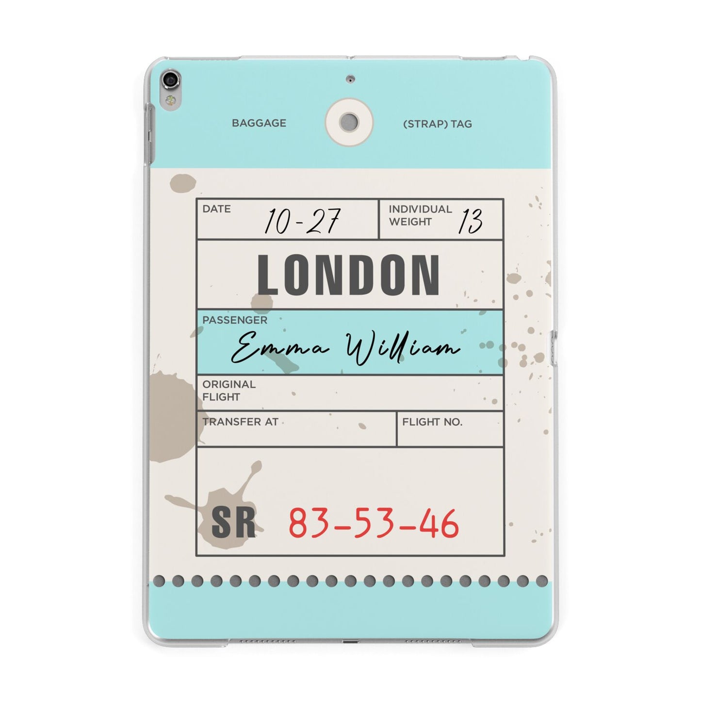 Vintage Luggage Tag Apple iPad Silver Case