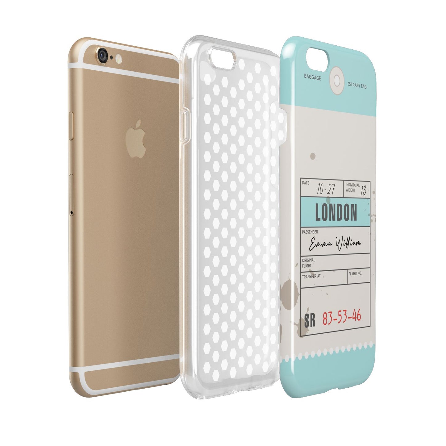 Vintage Luggage Tag Apple iPhone 6 3D Tough Case Expanded view