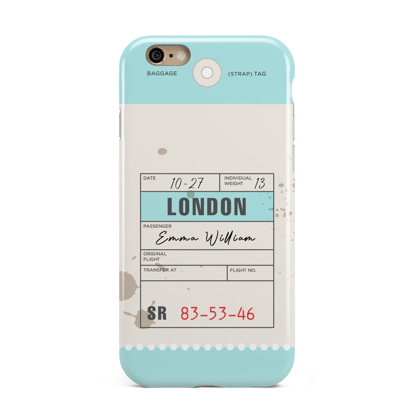 Vintage Luggage Tag Apple iPhone 6 3D Tough Case