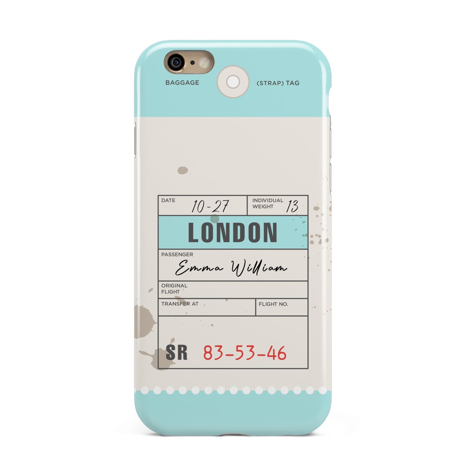 Vintage Luggage Tag Apple iPhone 6 3D Tough Case