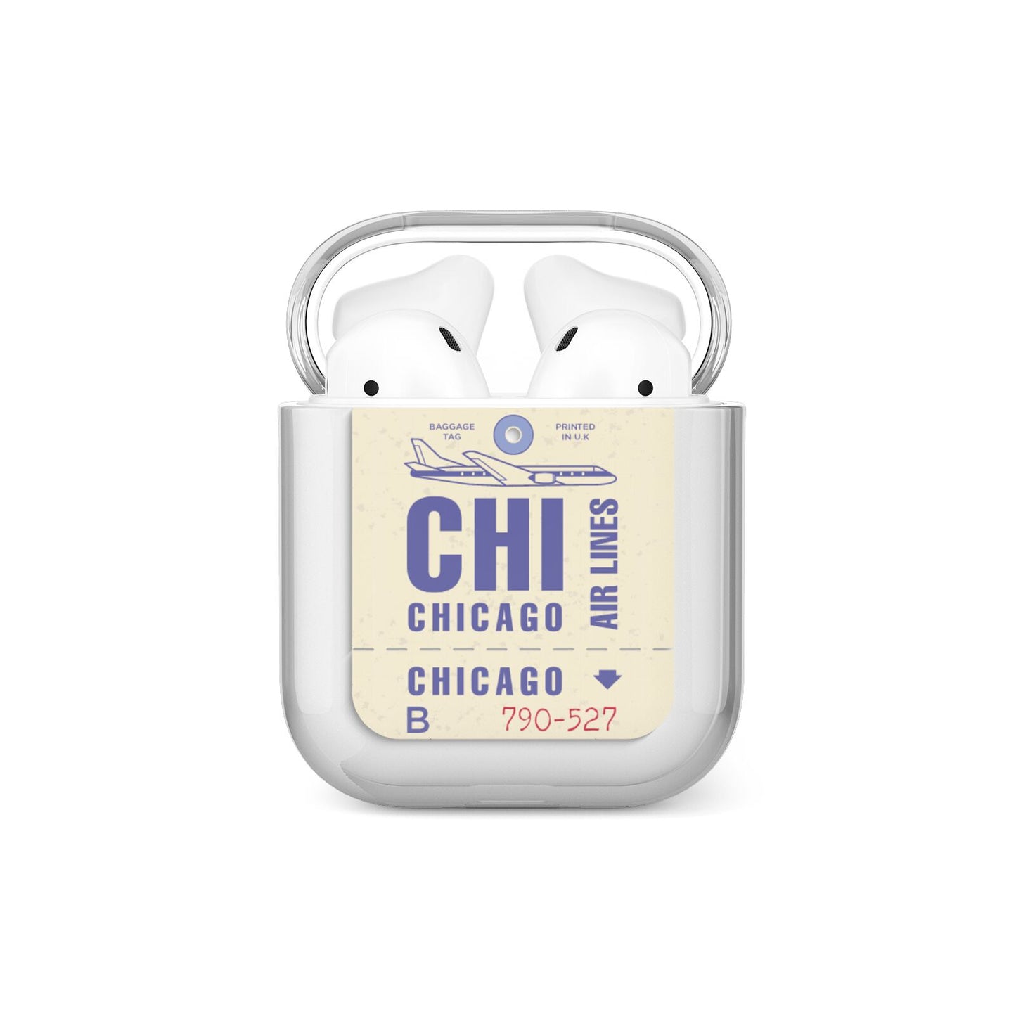 Vintage Luggage Tag Custom AirPods Case