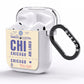 Vintage Luggage Tag Custom AirPods Clear Case Side Image