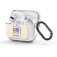 Vintage Luggage Tag Custom AirPods Glitter Case 3rd Gen Side Image