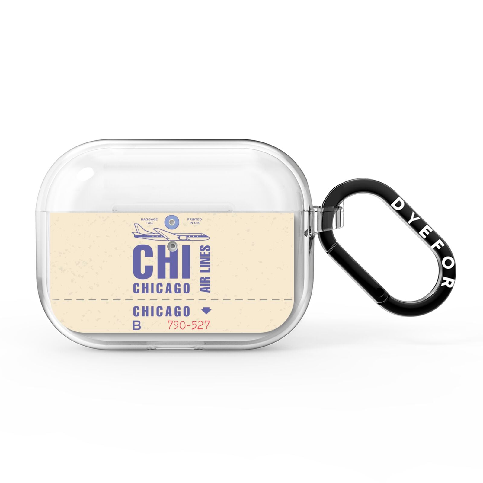 Vintage Luggage Tag Custom AirPods Pro Clear Case