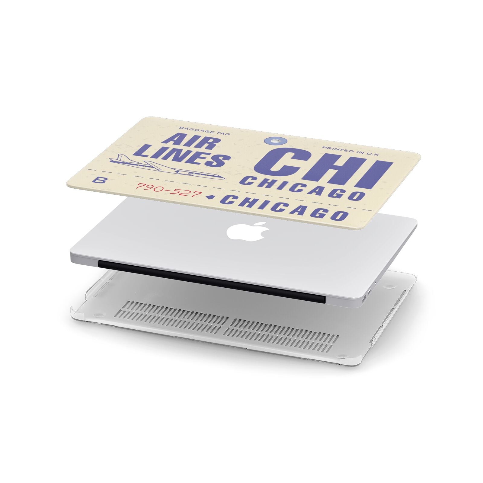Vintage Luggage Tag Custom Apple MacBook Case in Detail