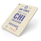 Vintage Luggage Tag Custom Apple iPad Case on Gold iPad Side View