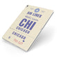Vintage Luggage Tag Custom Apple iPad Case on Silver iPad Side View