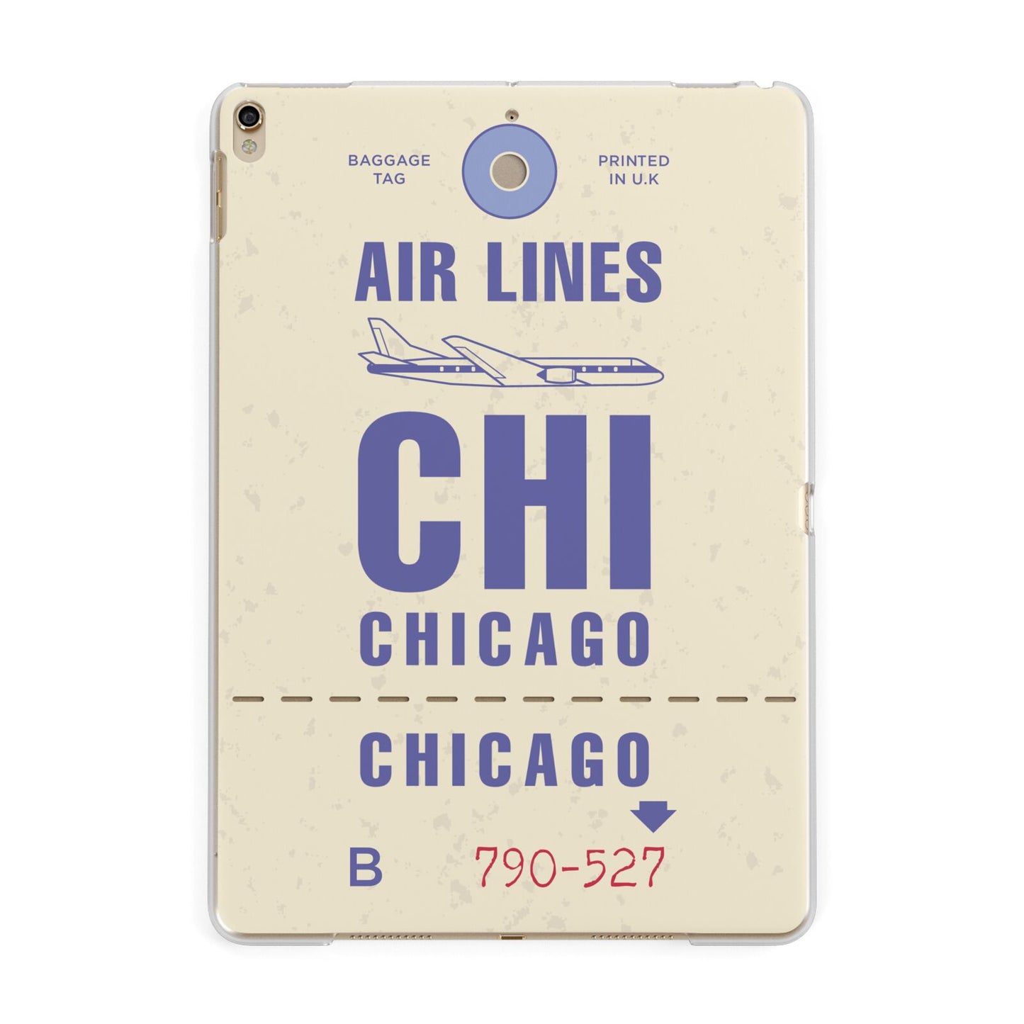 Vintage Luggage Tag Custom Apple iPad Gold Case