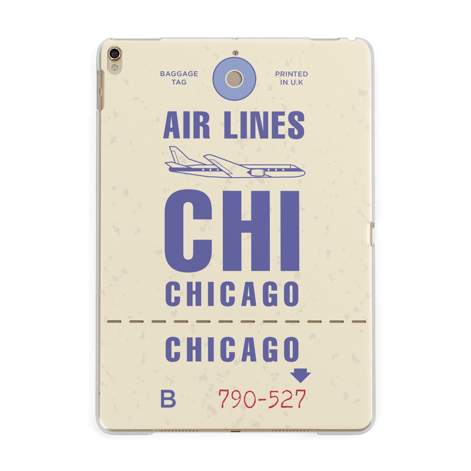 Vintage Luggage Tag Custom Apple iPad Gold Case