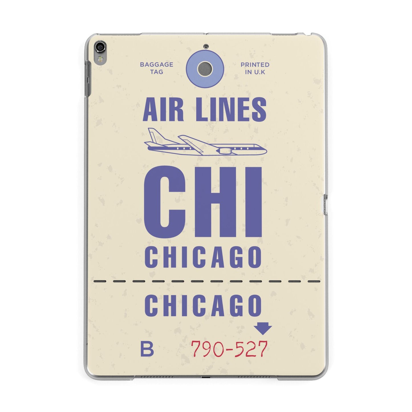 Vintage Luggage Tag Custom Apple iPad Grey Case