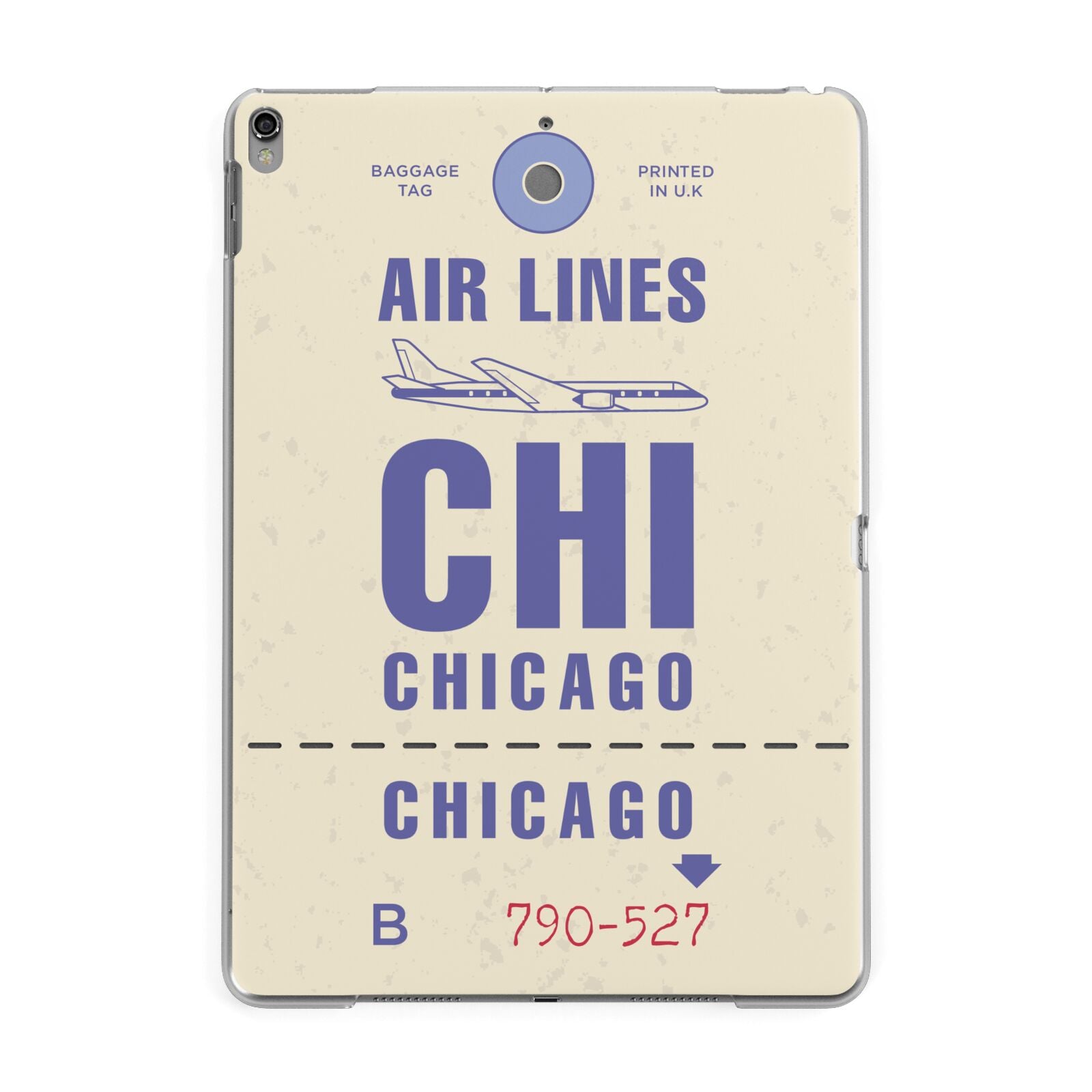 Vintage Luggage Tag Custom Apple iPad Grey Case