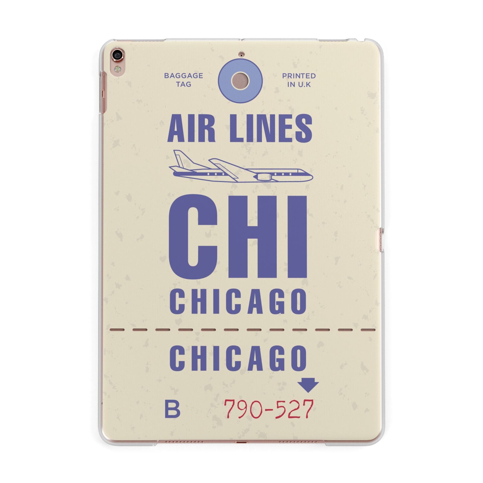 Vintage Luggage Tag Custom Apple iPad Rose Gold Case