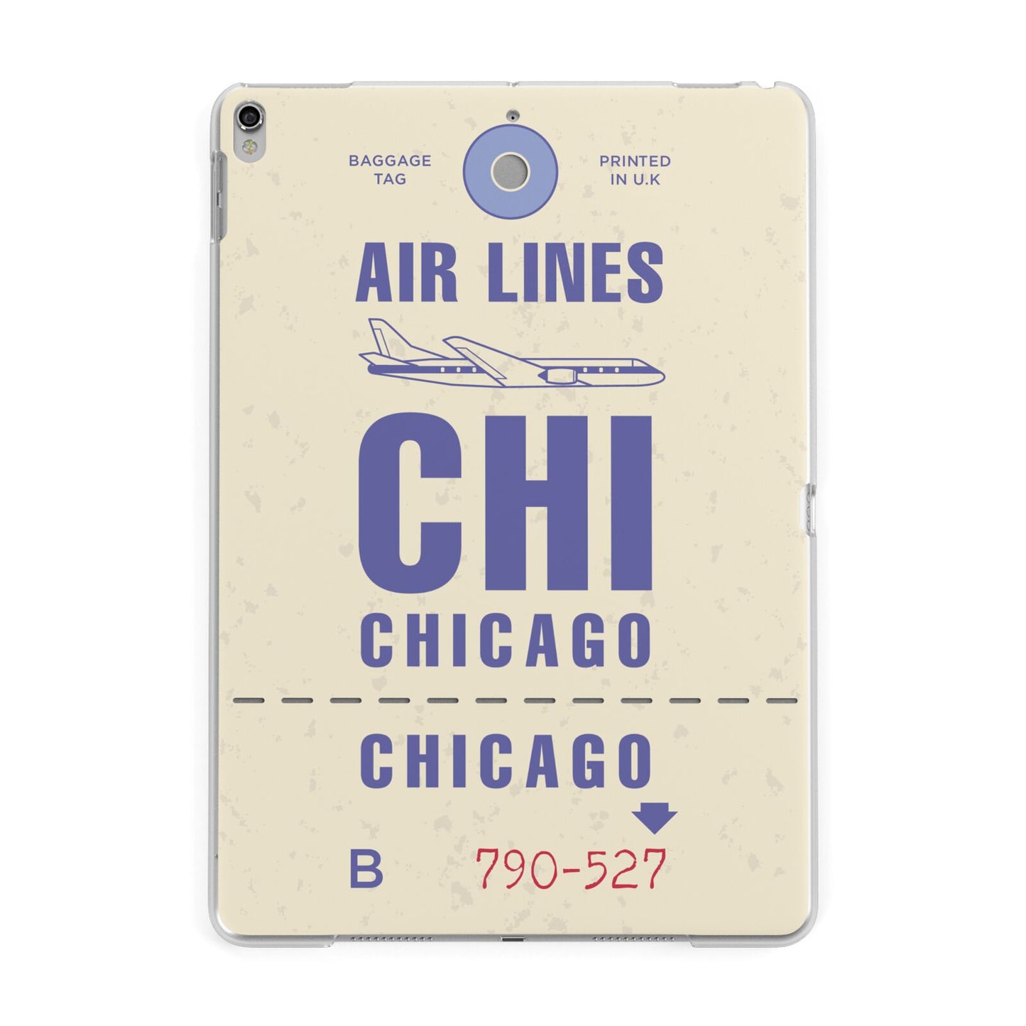 Vintage Luggage Tag Custom Apple iPad Silver Case