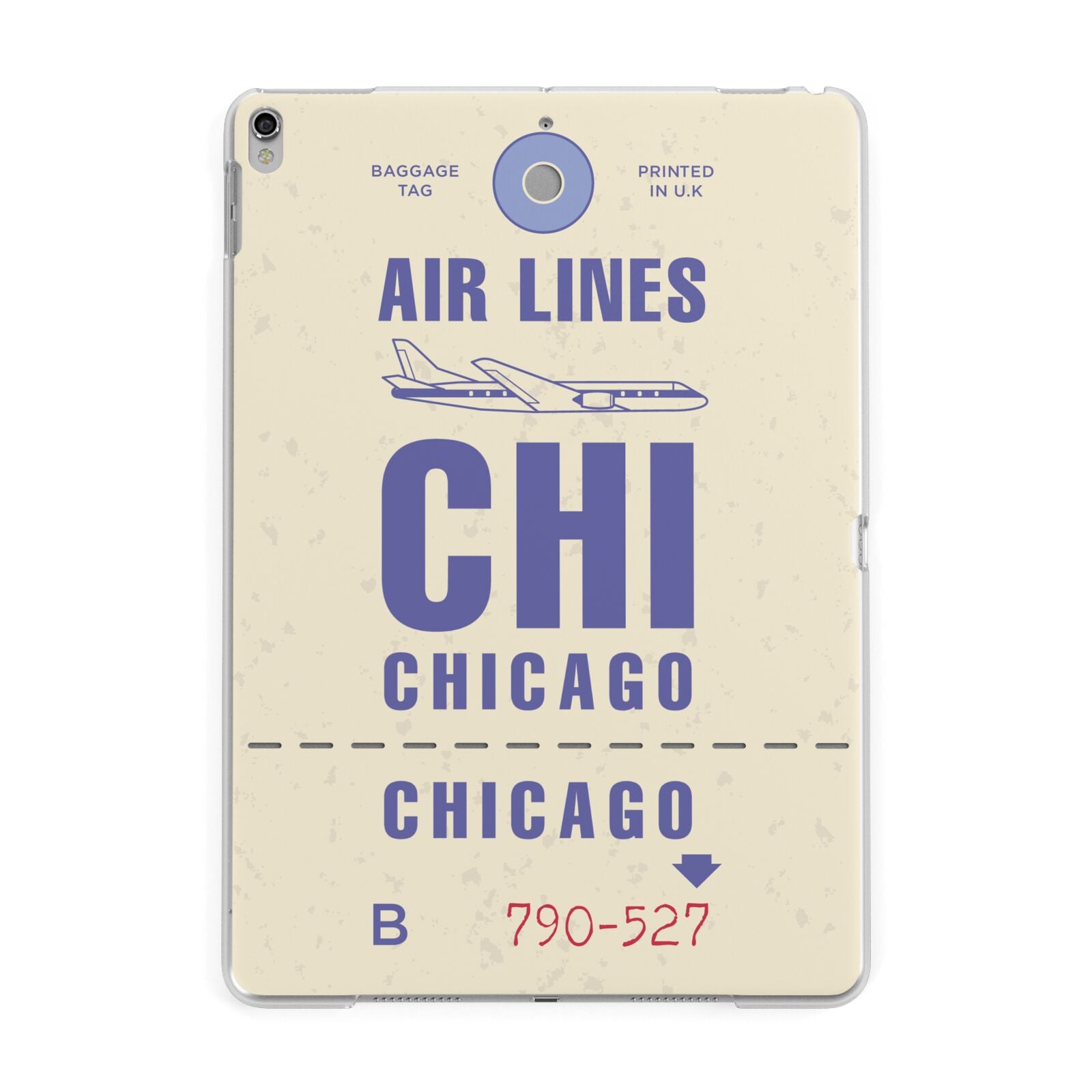 Vintage Luggage Tag Custom Apple iPad Silver Case