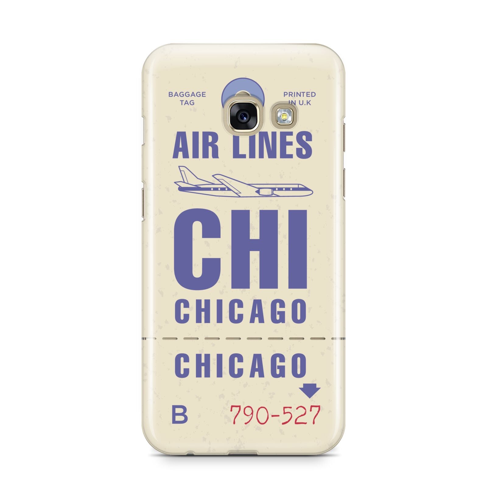 Vintage Luggage Tag Custom Samsung Galaxy A3 2017 Case on gold phone