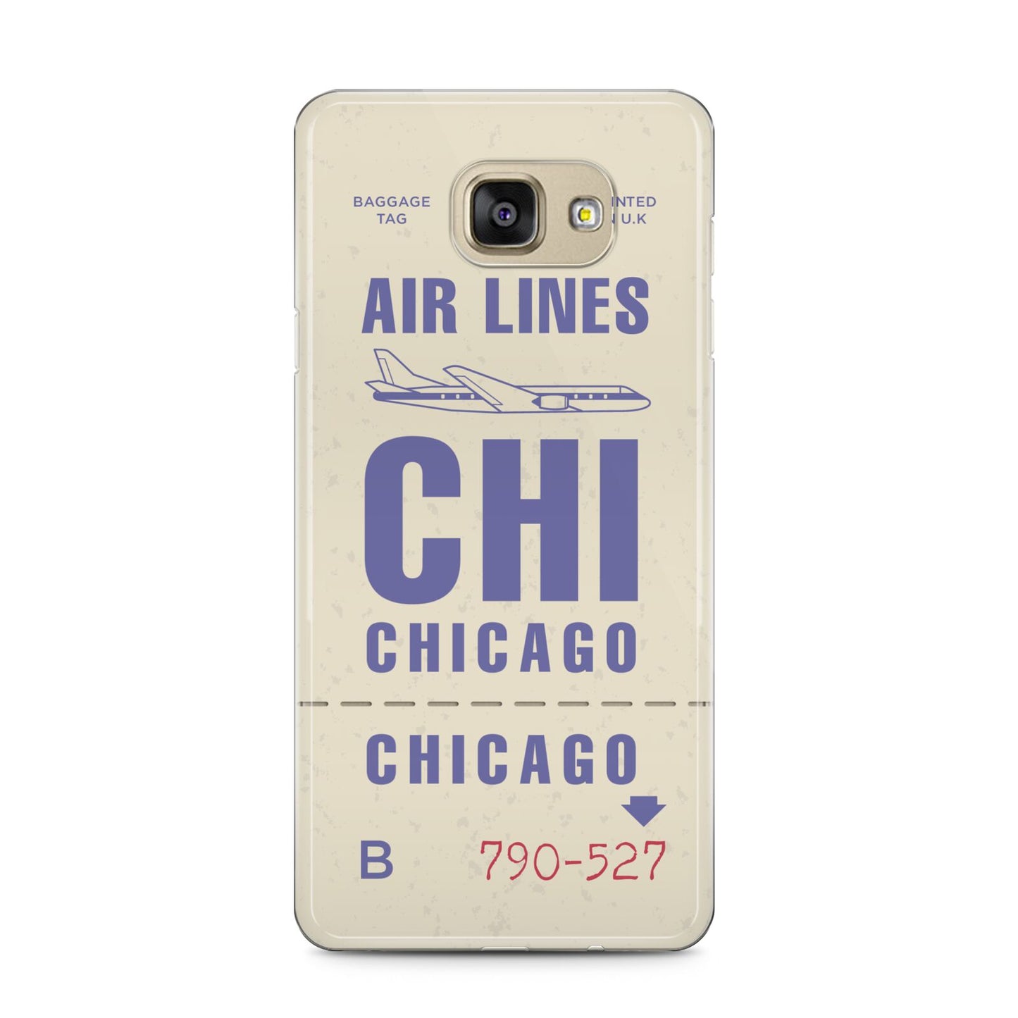 Vintage Luggage Tag Custom Samsung Galaxy A5 2016 Case on gold phone