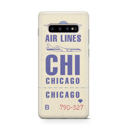 Vintage Luggage Tag Custom Samsung Galaxy S10 Case